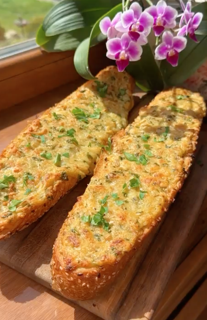 Ready-made baguette appetizer with toppings