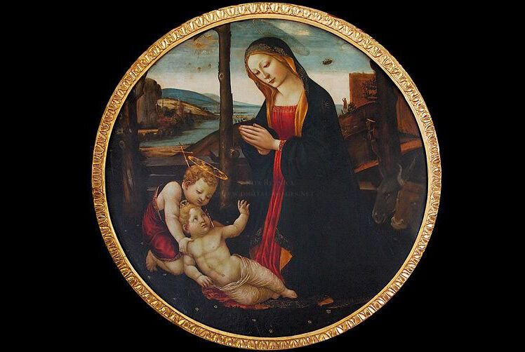 Mary with Jesus and a UFO in a painting from the 15th-16th century