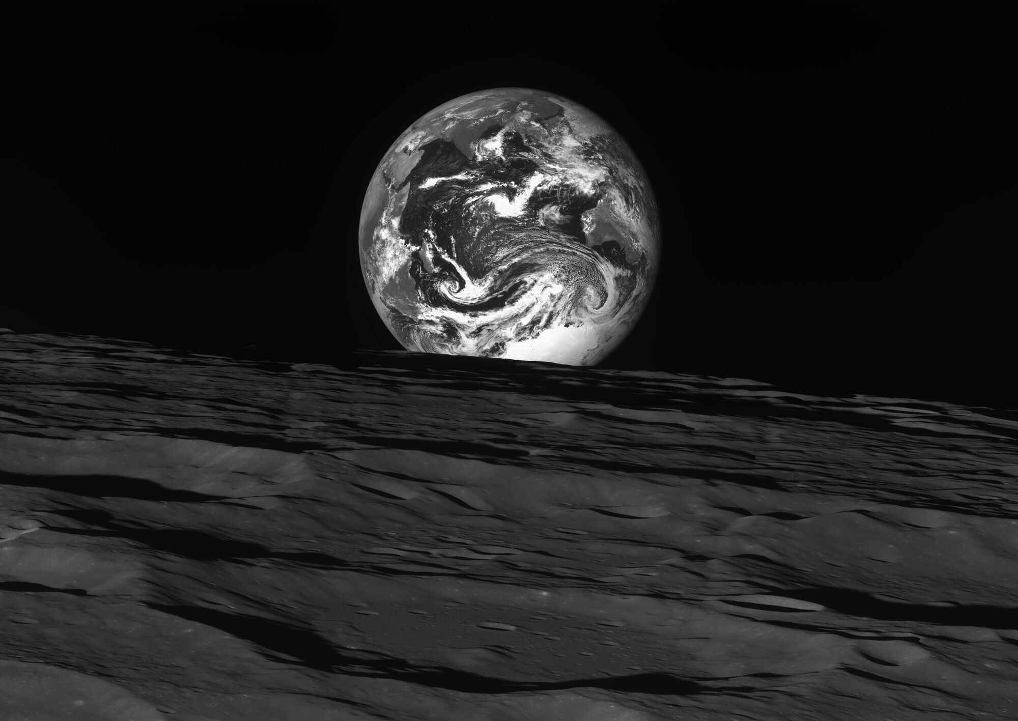 Earth from space above the Moon
