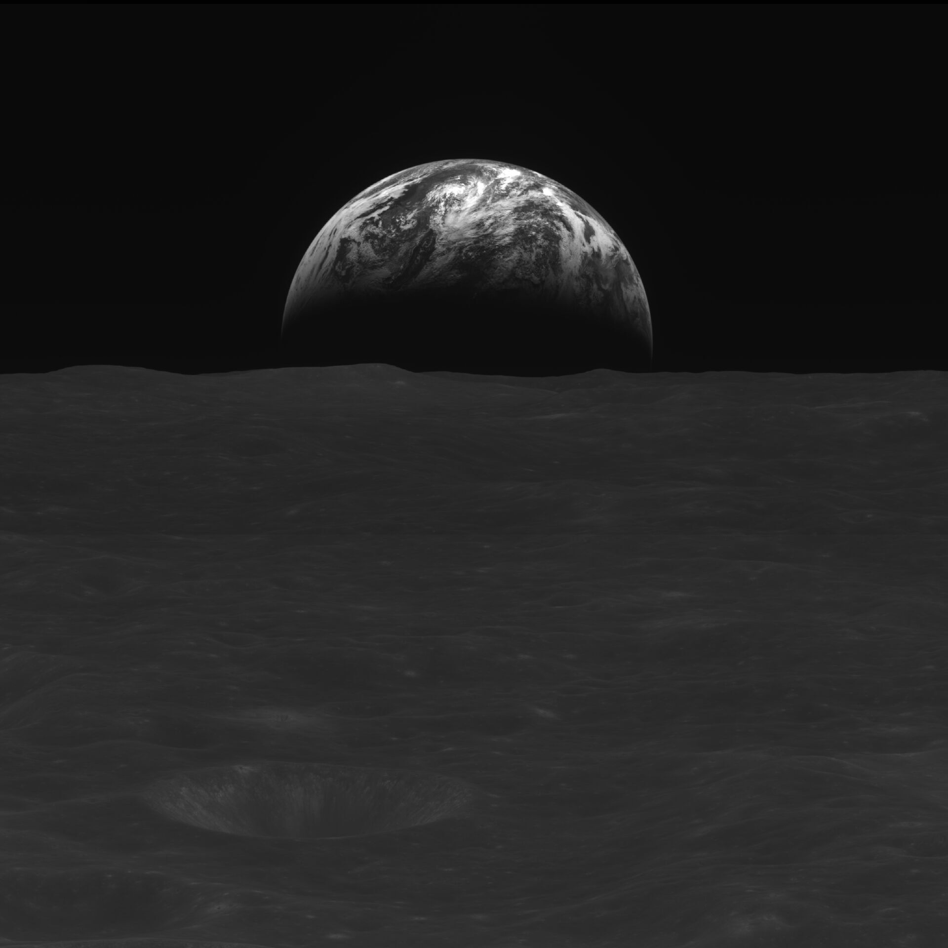 Widok Ziemi z orbity Księżyca w dniu 31 grudnia