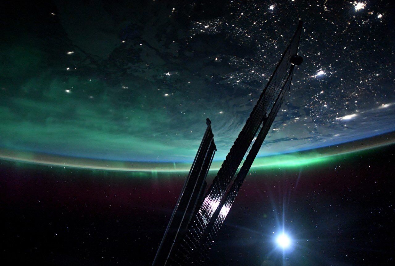 Northern Lights in Earth's atmosphere from space