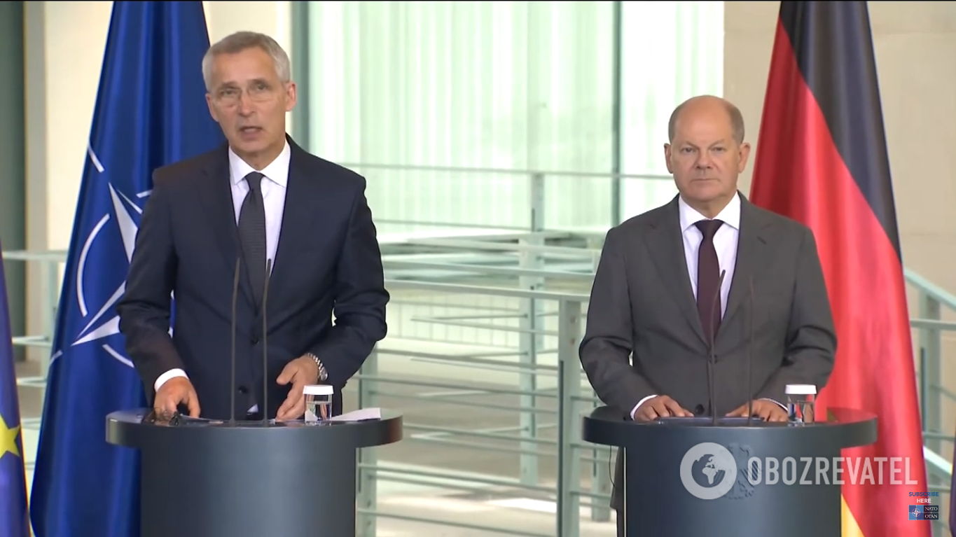 Stoltenberg and Scholz after their meeting in Berlin, Germany