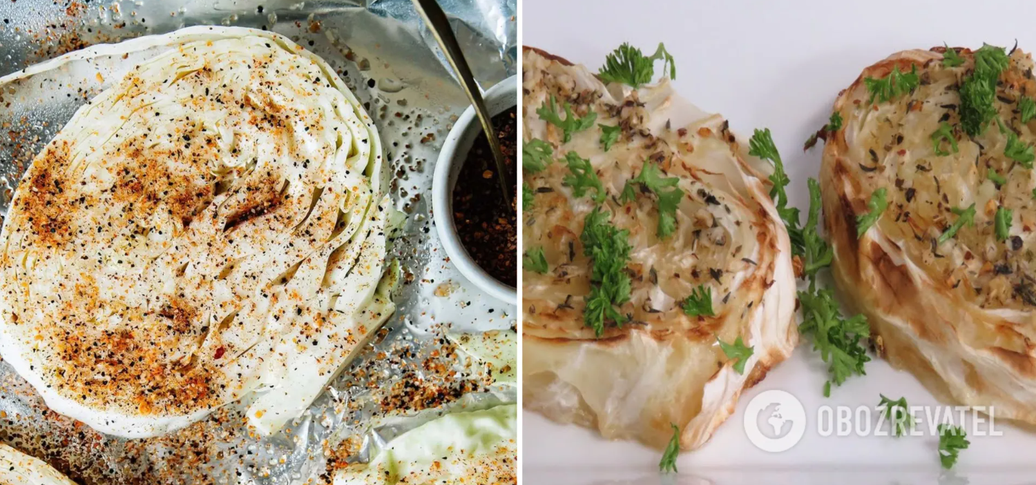 Baked cabbage in the oven