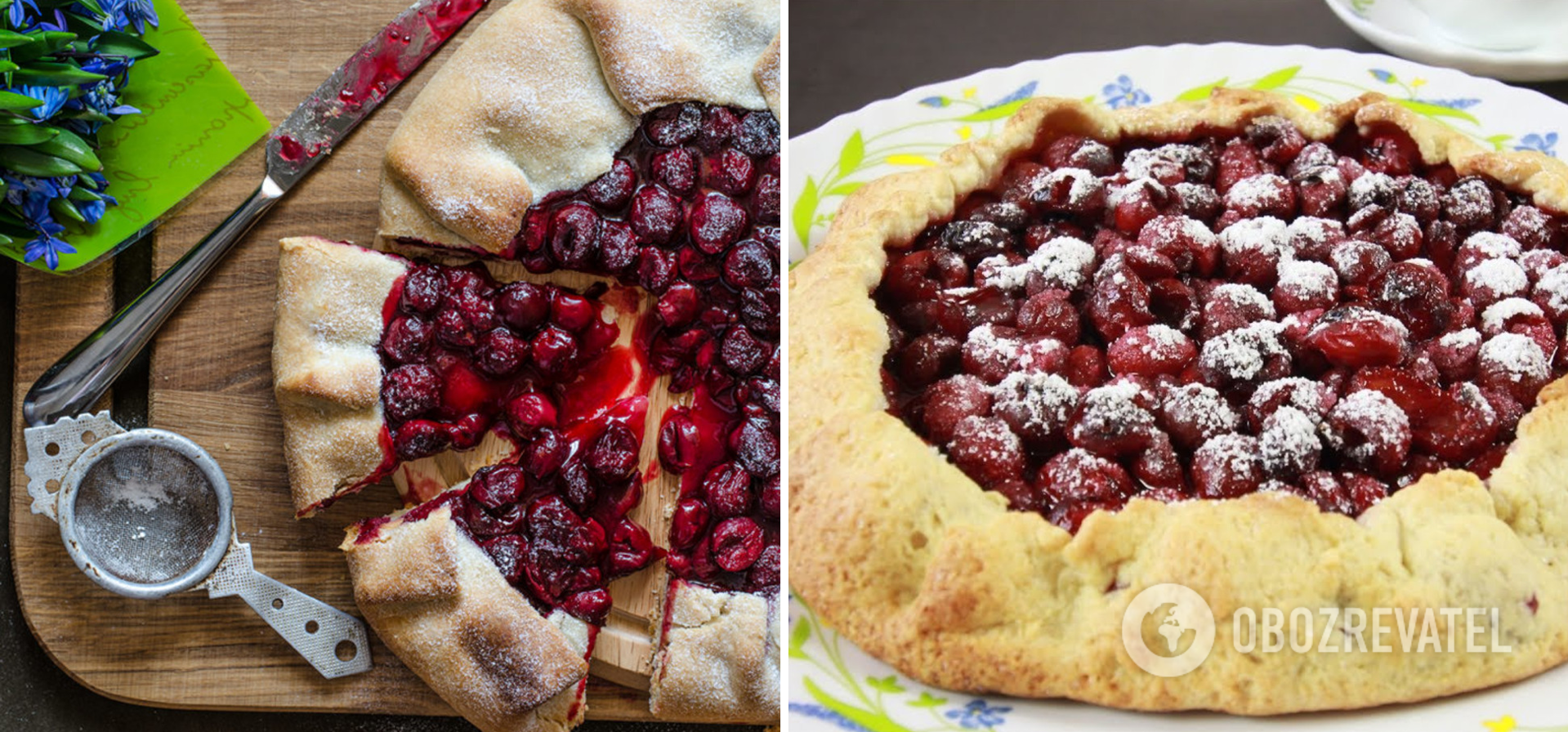 Galette with cherries