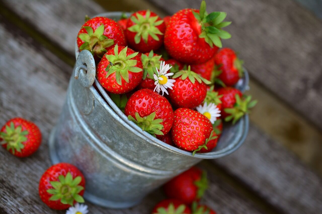 Fresh strawberries for dessert