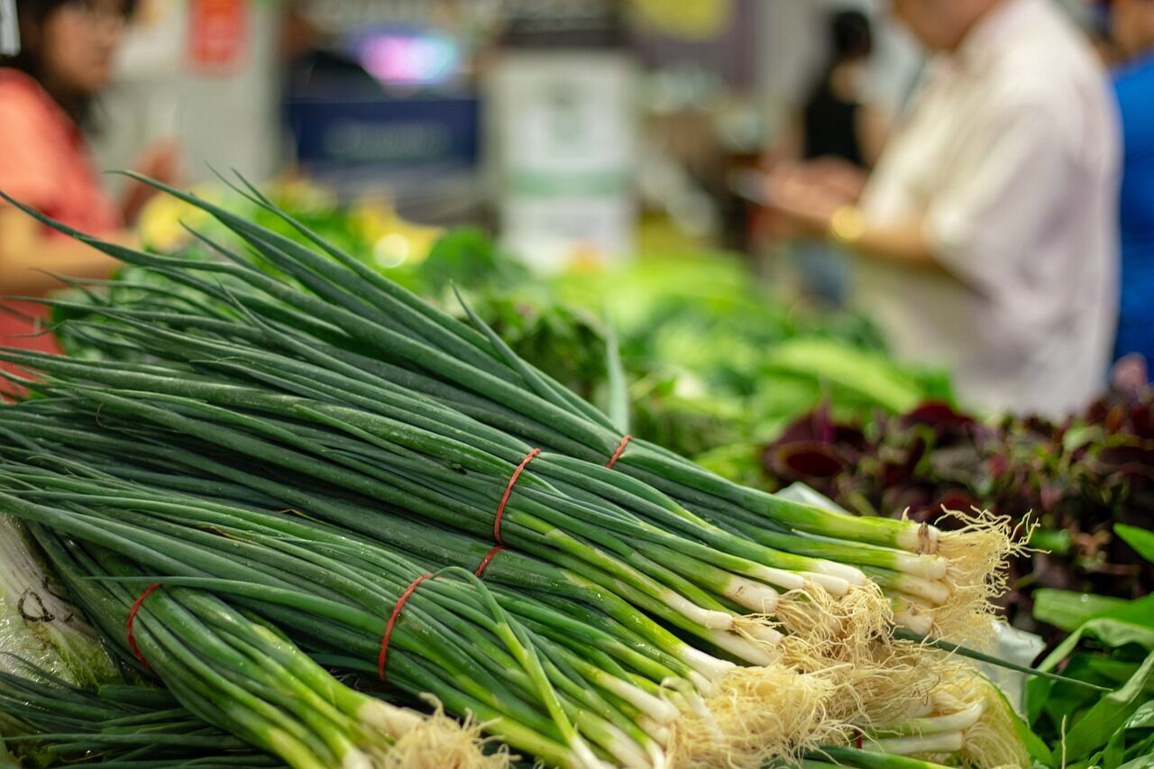 Green onions at the market