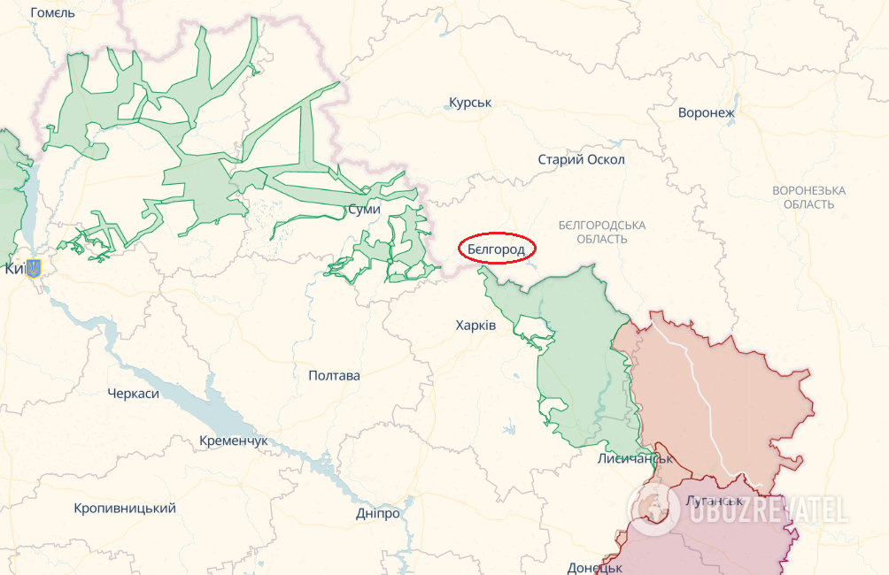Belgorod on the map of the war in Ukraine