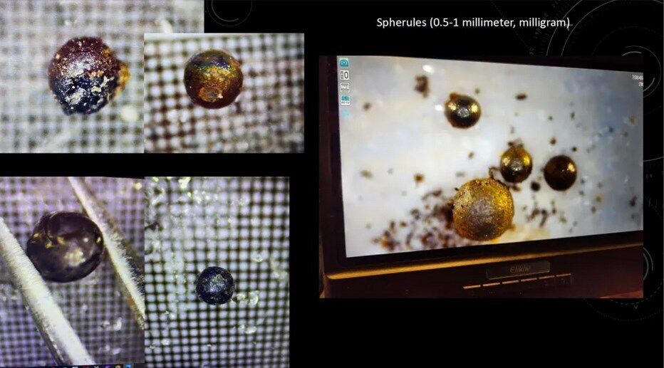 Iron spherules found by Loeb