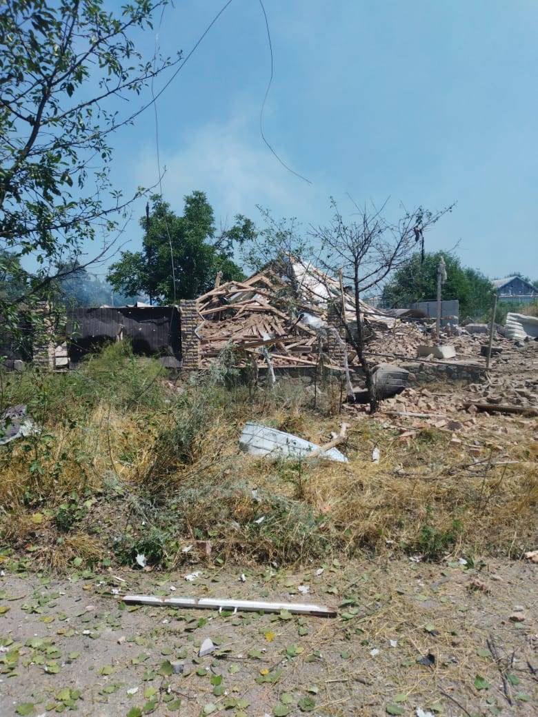 Destruction in the town of Orikhiv.
