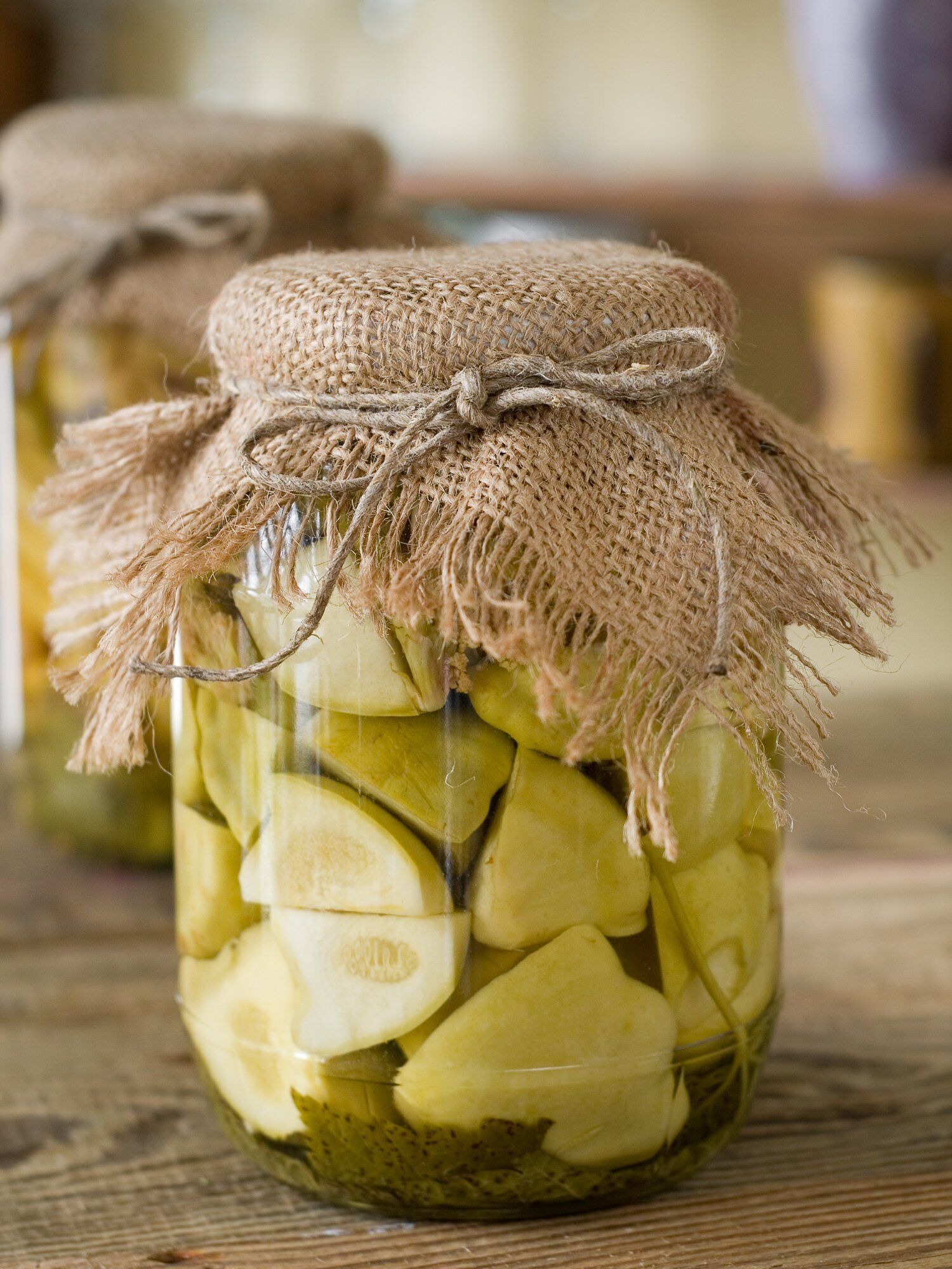 Canned courgettes with mustard