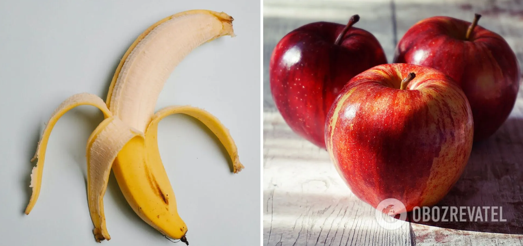 Banana and apple