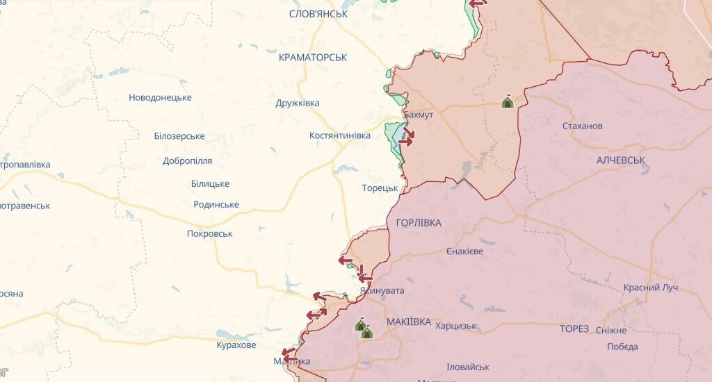 General Staff on the course of the fighting: the occupiers attacked in the area of Marinka and Krasnohorivka, the AFU repulsed the enemy. Map