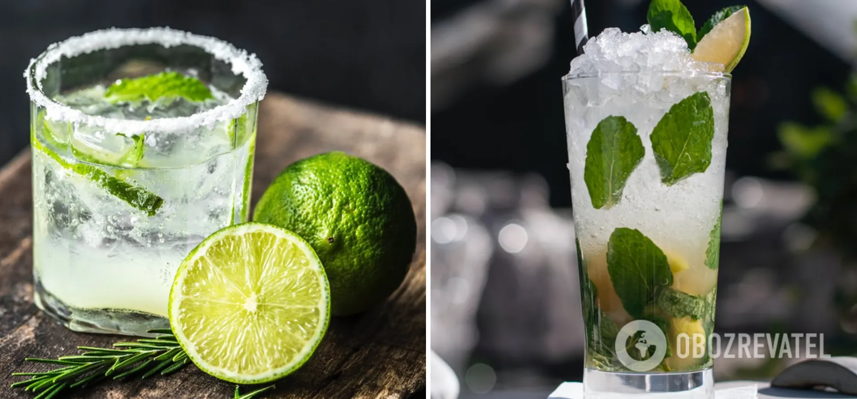Mojito with sprite, lime and mint