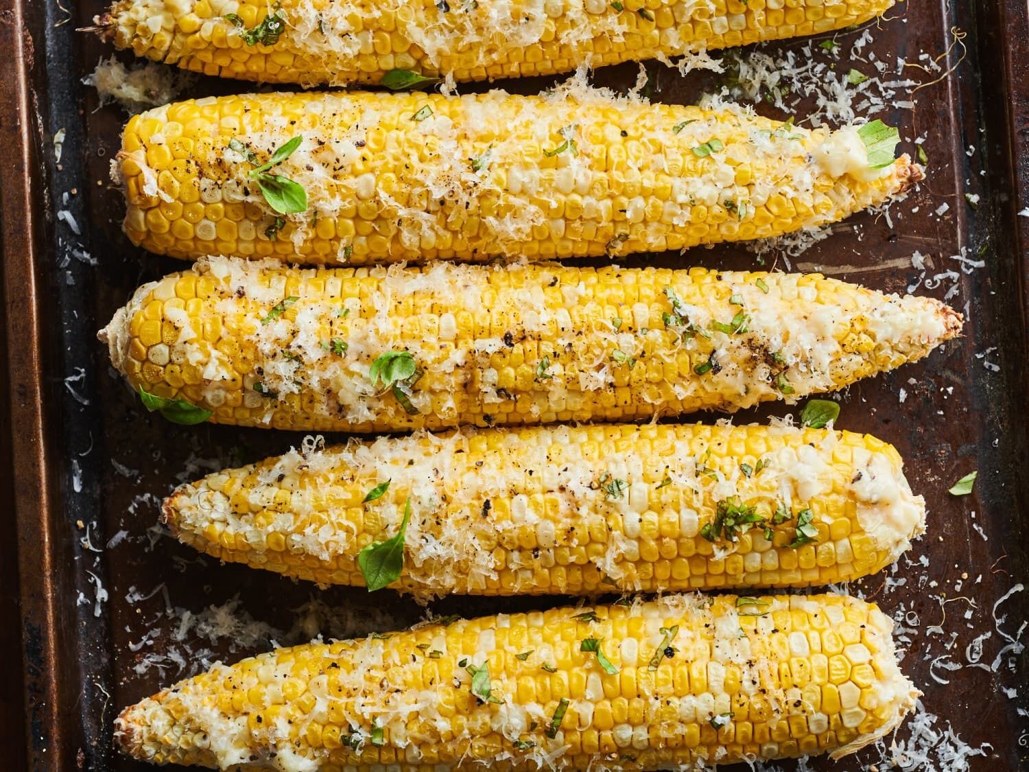 Baked corn in the oven