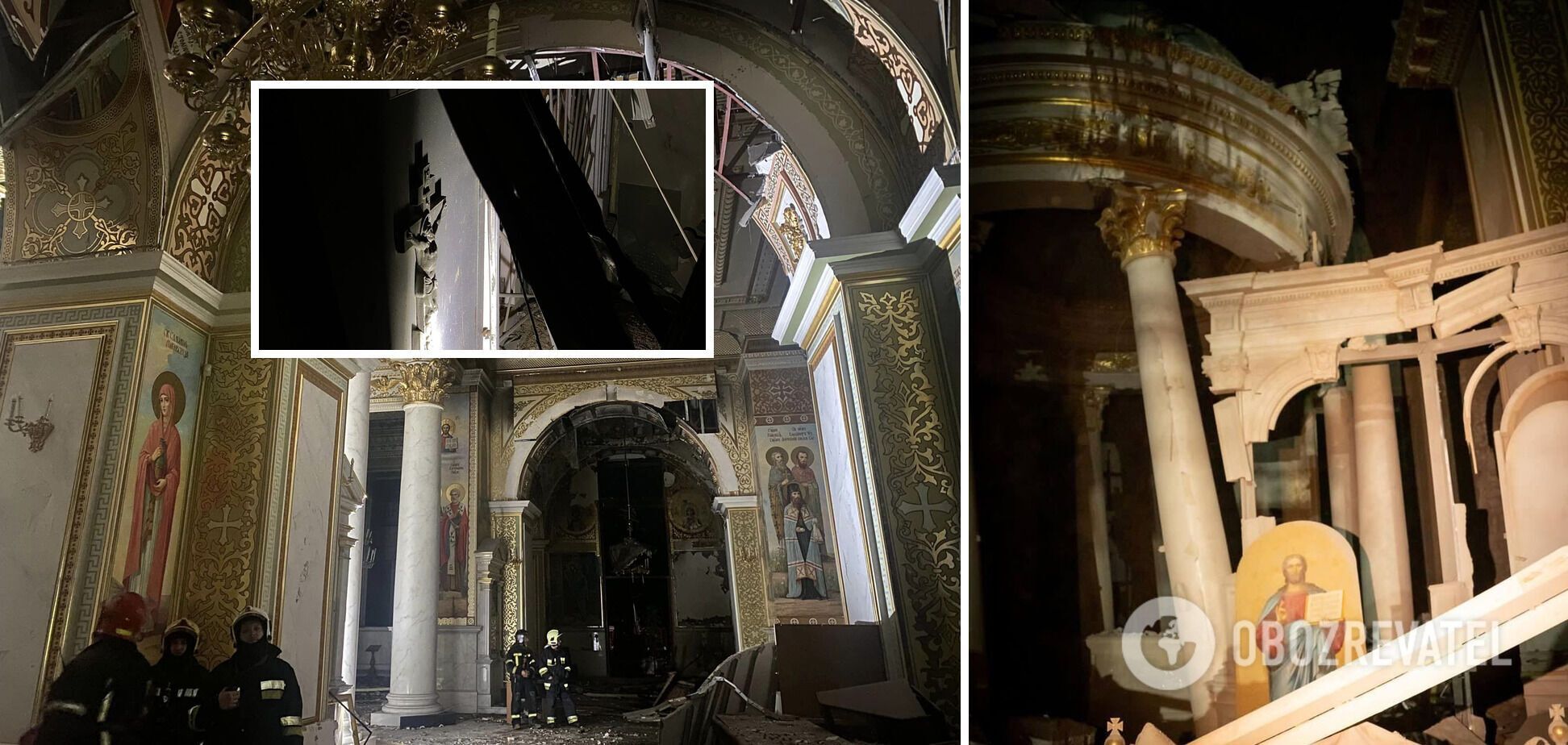 Pojawiły się nowe zdjęcia i szczegóły nocnego ataku Federacji Rosyjskiej na Odessę: w mieście są zniszczenia, katedra UKP PM została uszkodzona