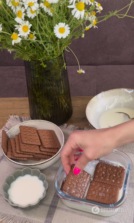 No-bake cookie dessert: takes 5 minutes to prepare