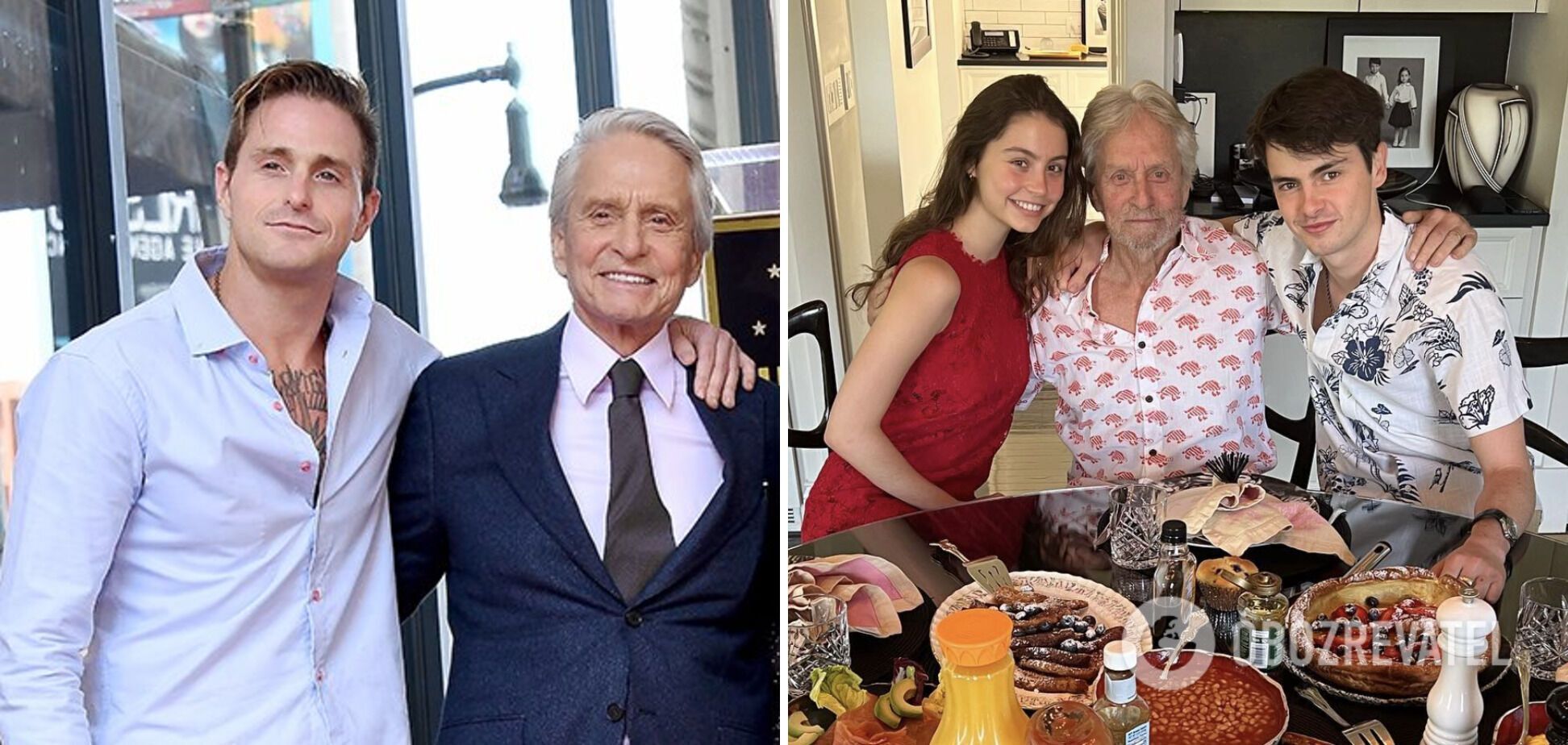 Michael Douglas with his children on Father's Day.