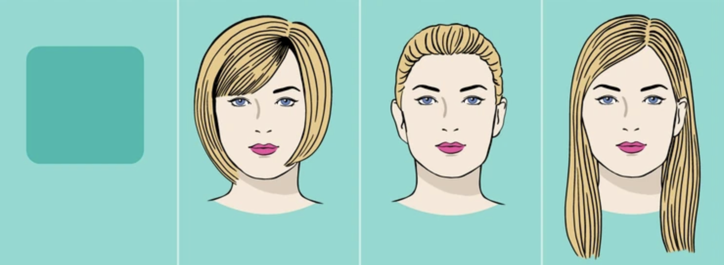 Asymmetrical hairstyles suit a square face shape.