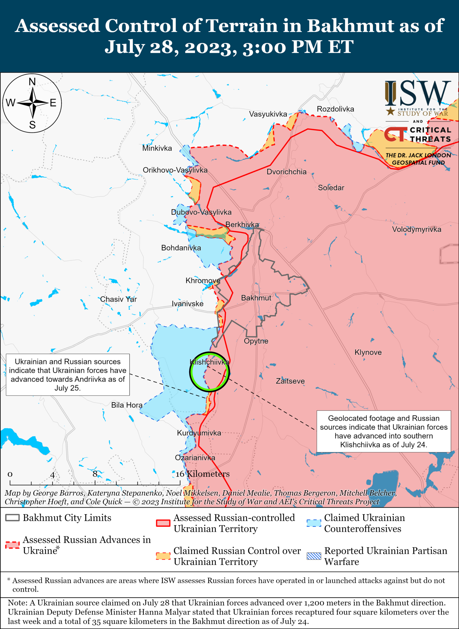 Siły obronne zdołały posunąć się naprzód w pobliżu Bakhmut, kontrofensywa trwa na trzech odcinkach frontu - ISW