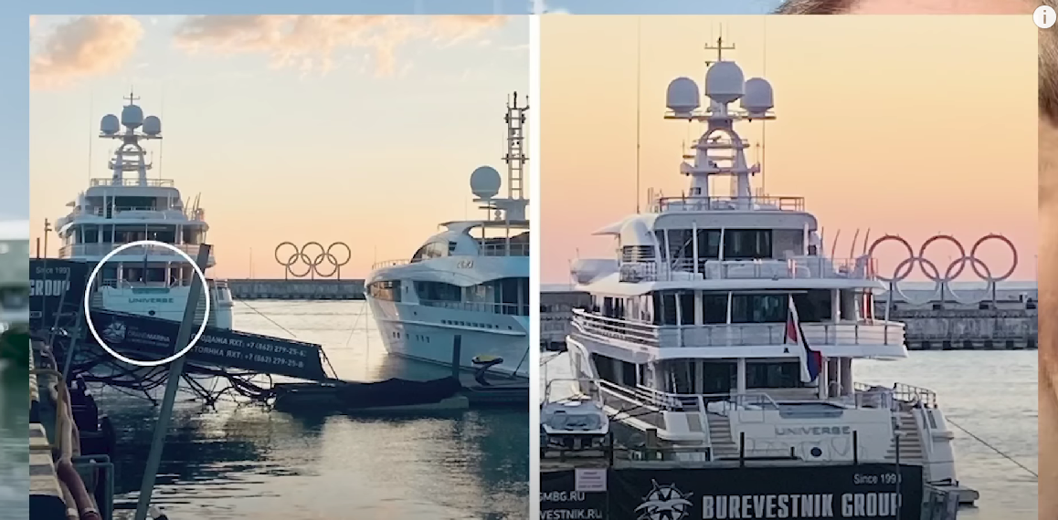 Medvedev's yacht in Sochi in 2022