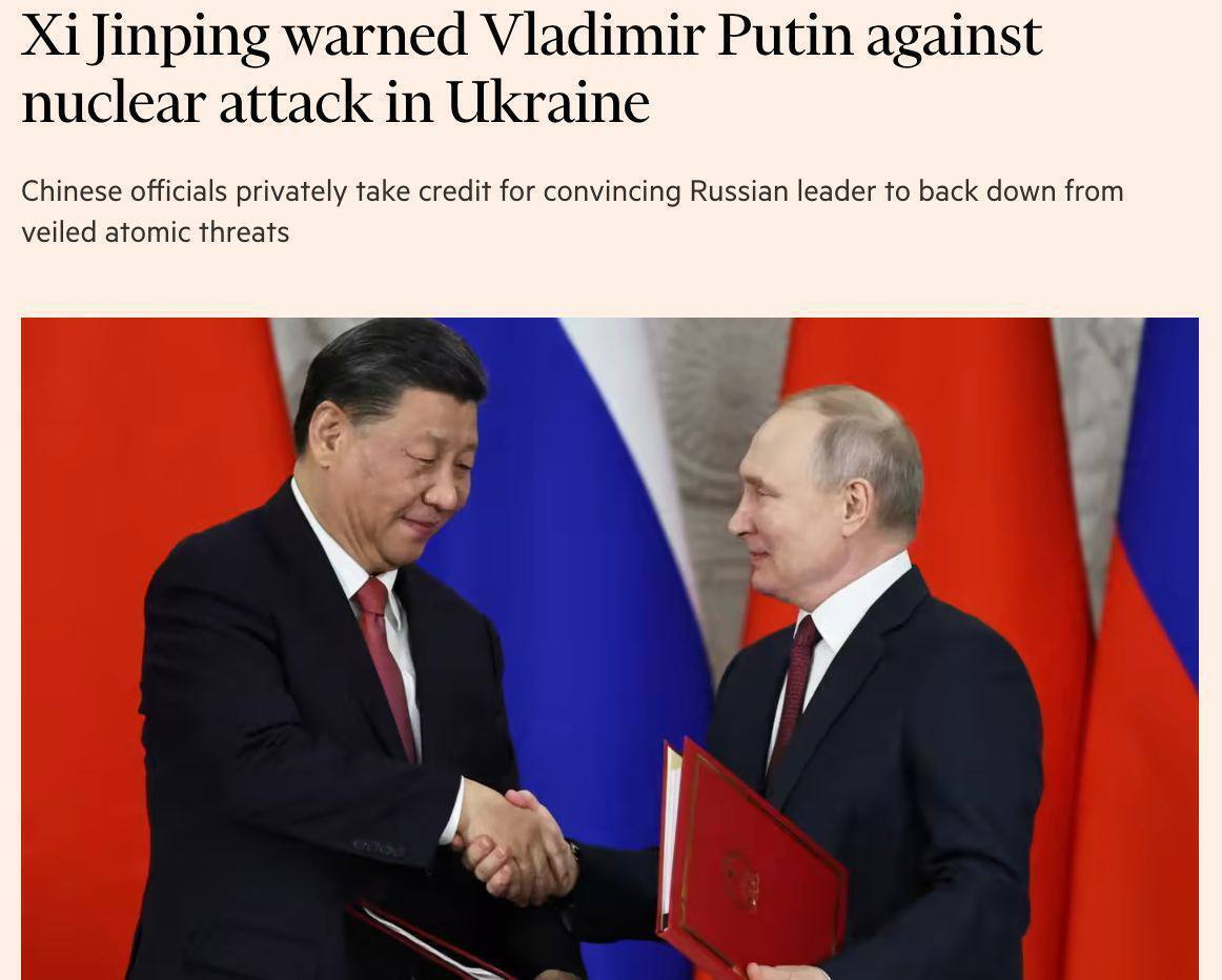 Financial Times: Xi Jinping osobiście ostrzegł Putina przed użyciem broni nuklearnej w wojnie z Ukrainą