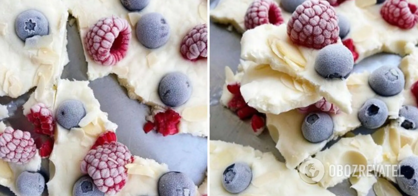 Frozen yoghurt with berries