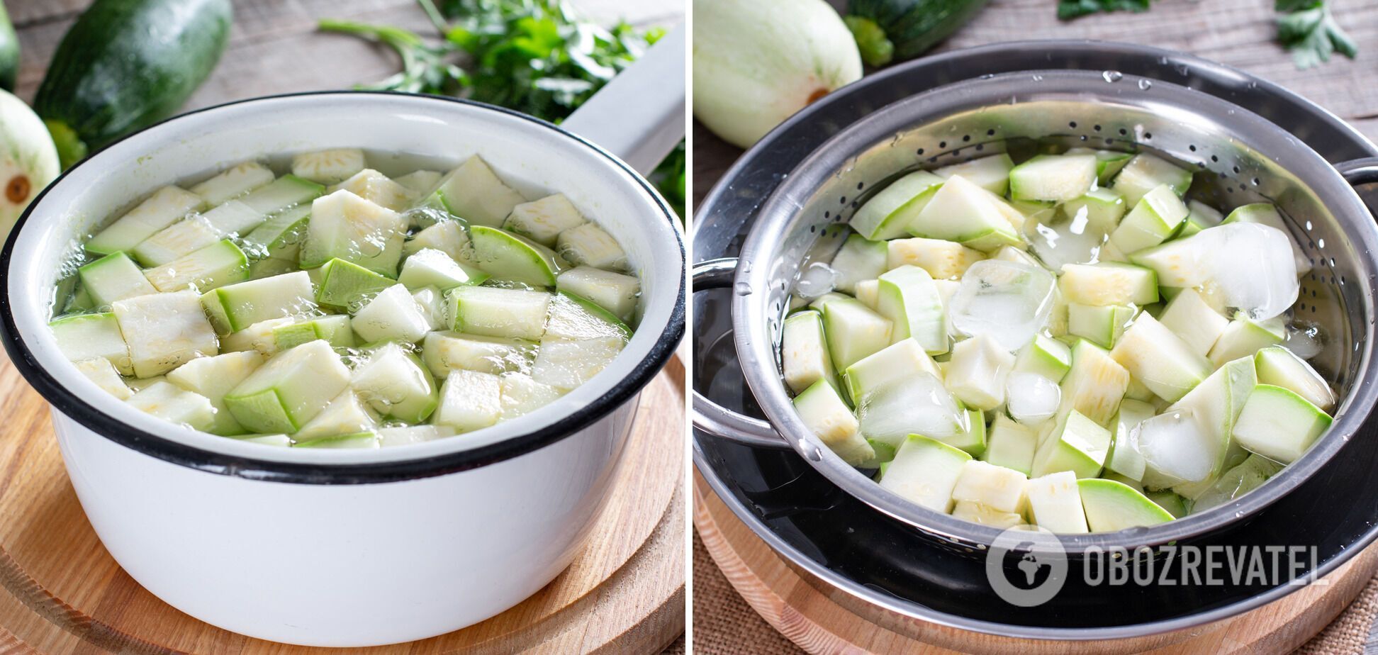 How to properly prepare cubed zucchini for freezing