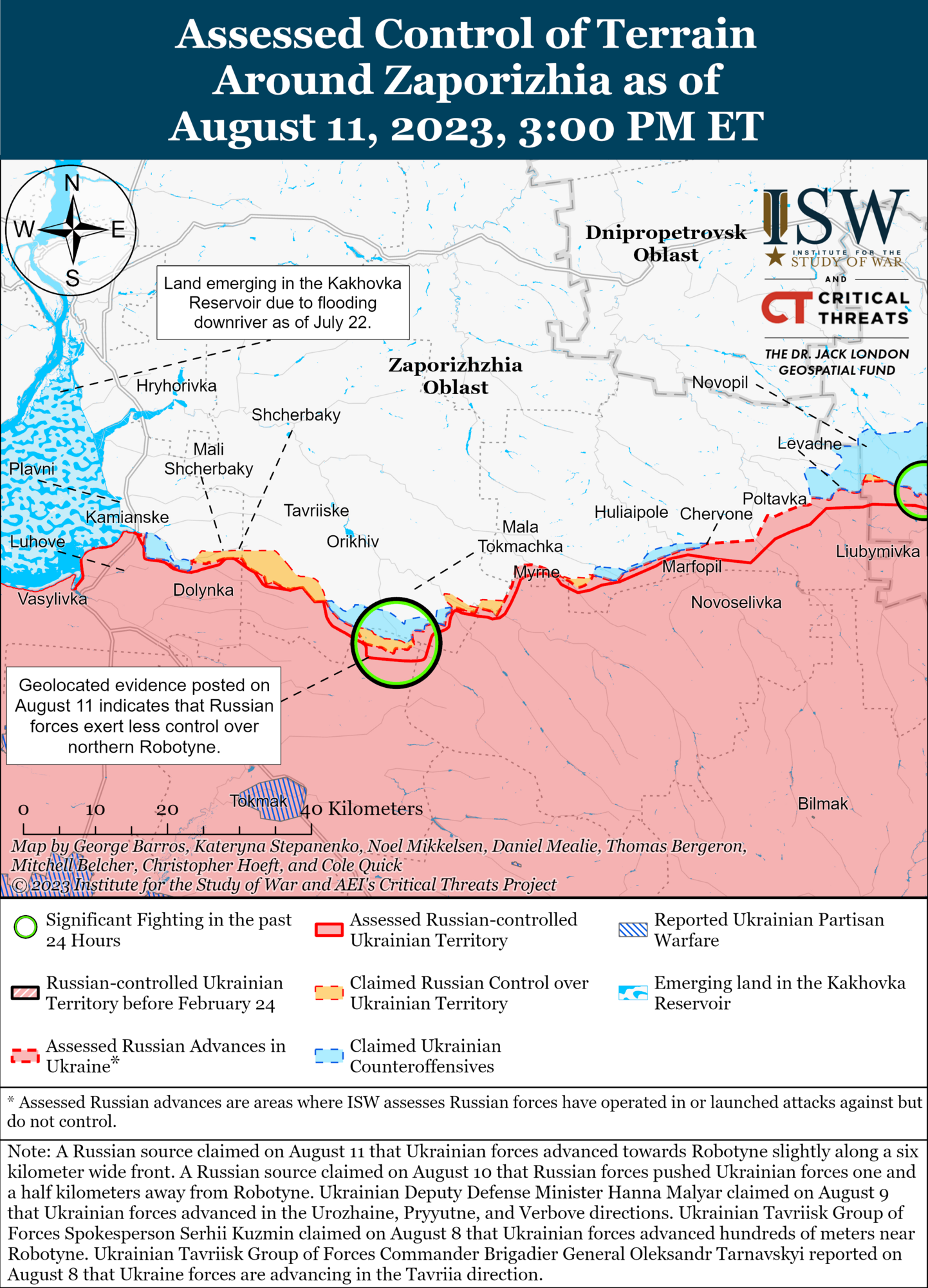 Ukraińska kontrofensywa zakończyła się sukcesem na zachodzie obwodu zaporoskiego, okupanci zmuszeni do wycofania się - ISW