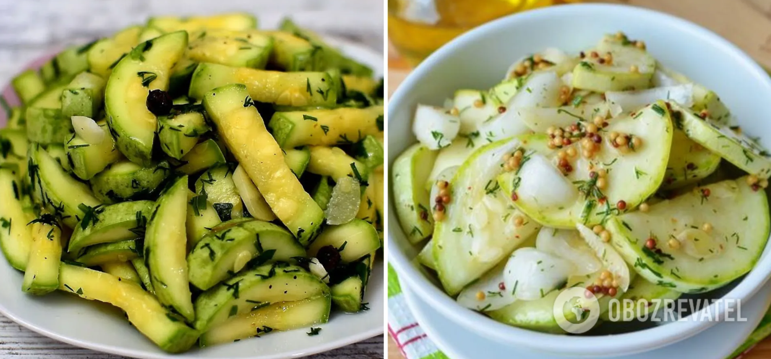 Quick-cooking salted zucchini