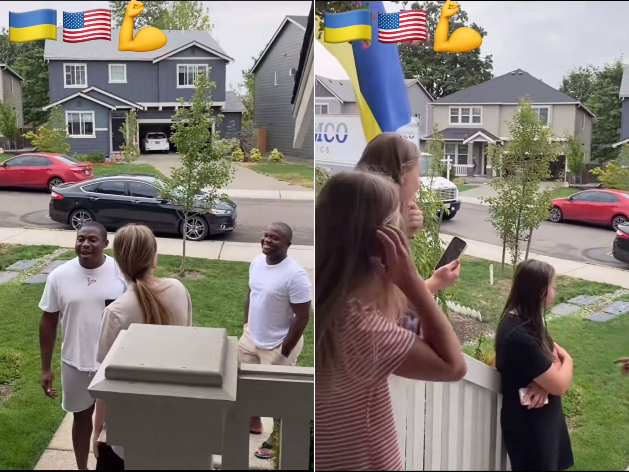 In the USA, an American saw the Ukrainian flag on the house of migrants and came to meet them in Ukrainian: the video went viral
