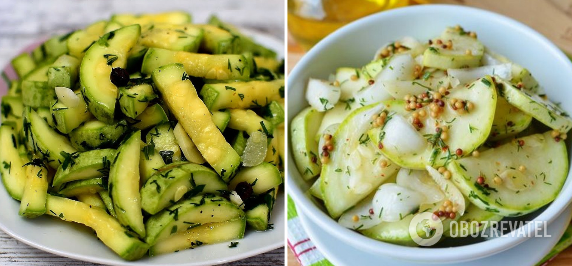 Pickled zucchini with spices and herbs