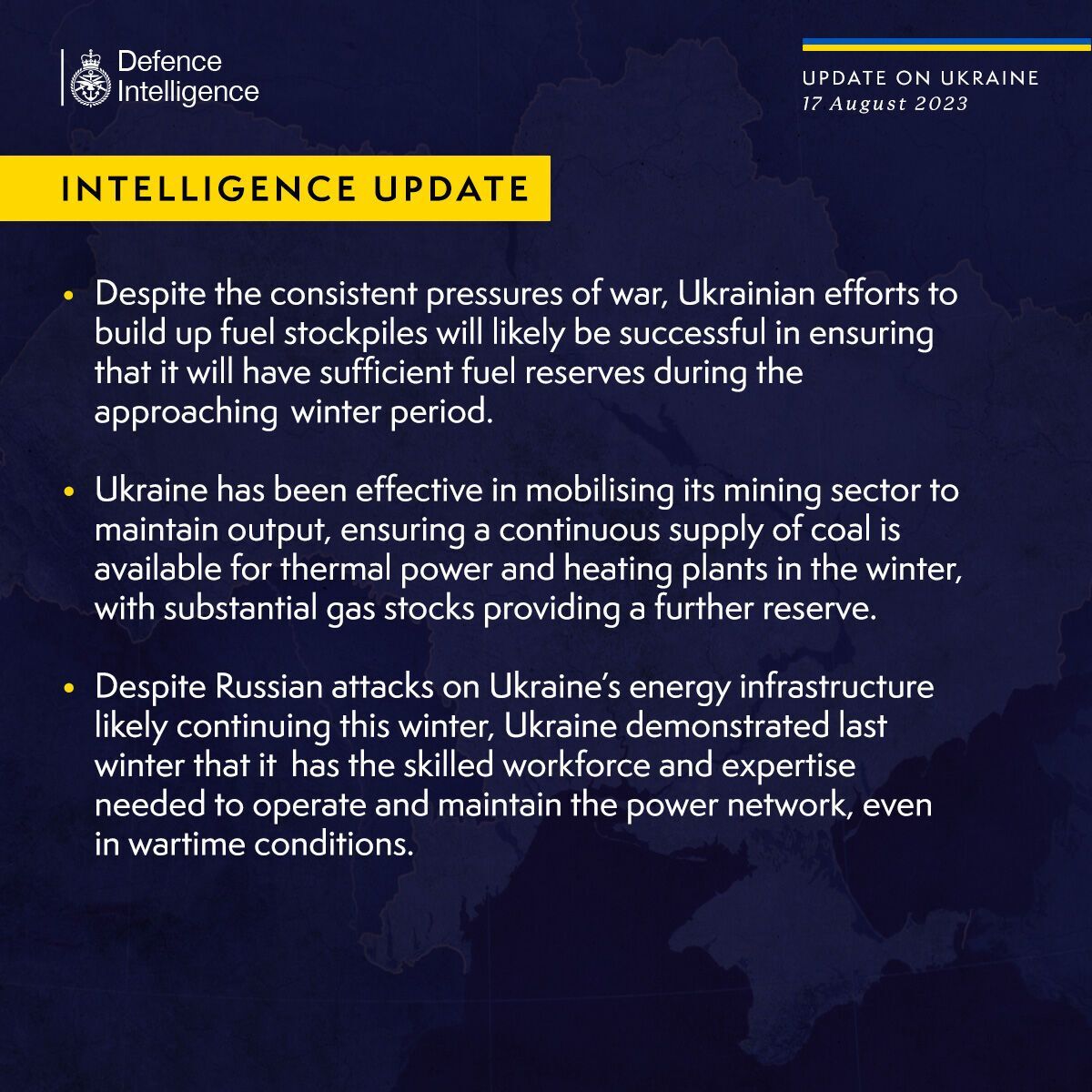 Russia may continue attacks on Ukraine's energy sector: Britain's intelligence agency voices prediction