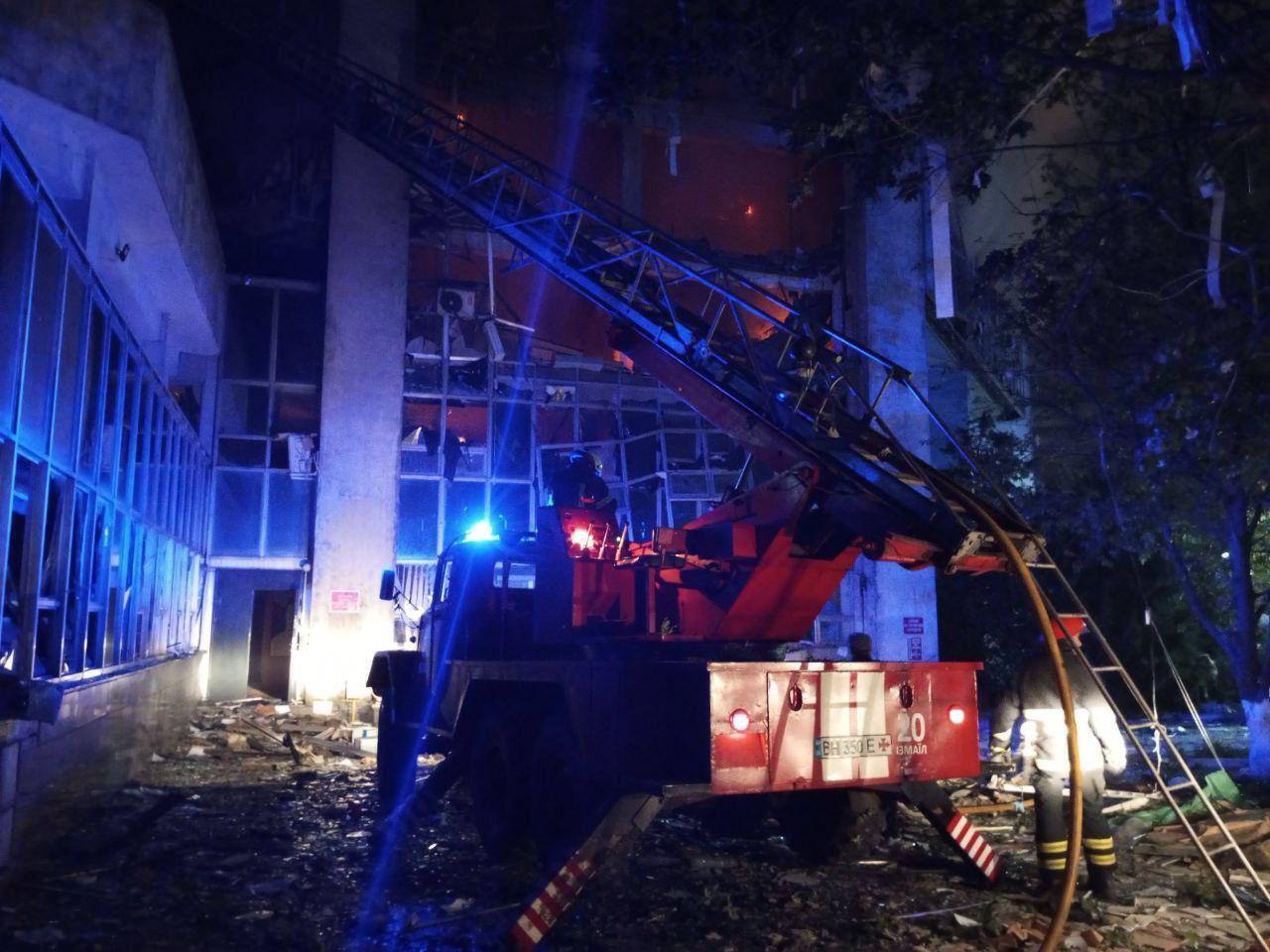 The occupiers hit Odesa port and industrial objects with drones at night, fires broke out. Photo