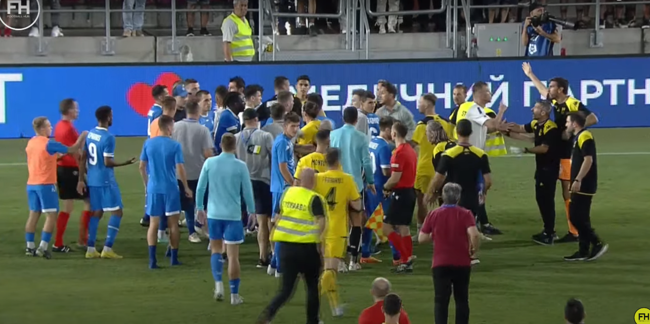Aris players scuffled with Dynamo after the match because of revenge for Azov. Video