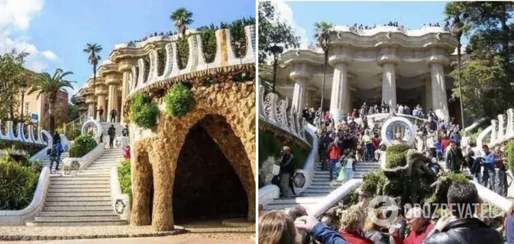 Park Güell is overflowing with tourists