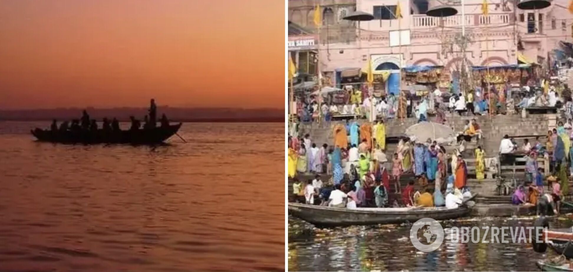 The Ganges River is crowded with tourists