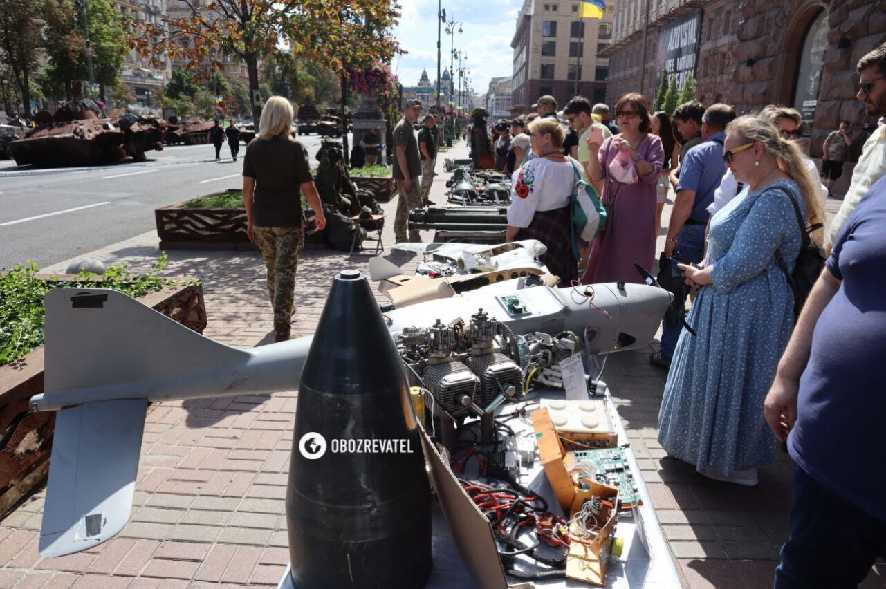The wreckage of Shaheds, shot down missiles and weapons of the Russian occupiers: another exhibition opened in Kyiv on Khreshchatyk. Photo