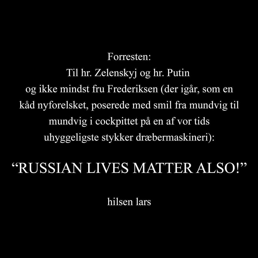 'Russian lives matter too': Danish director Trier caught up in scandal over statement about F-16s for Ukraine