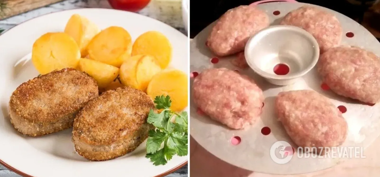 Boiled minced meat cutlets