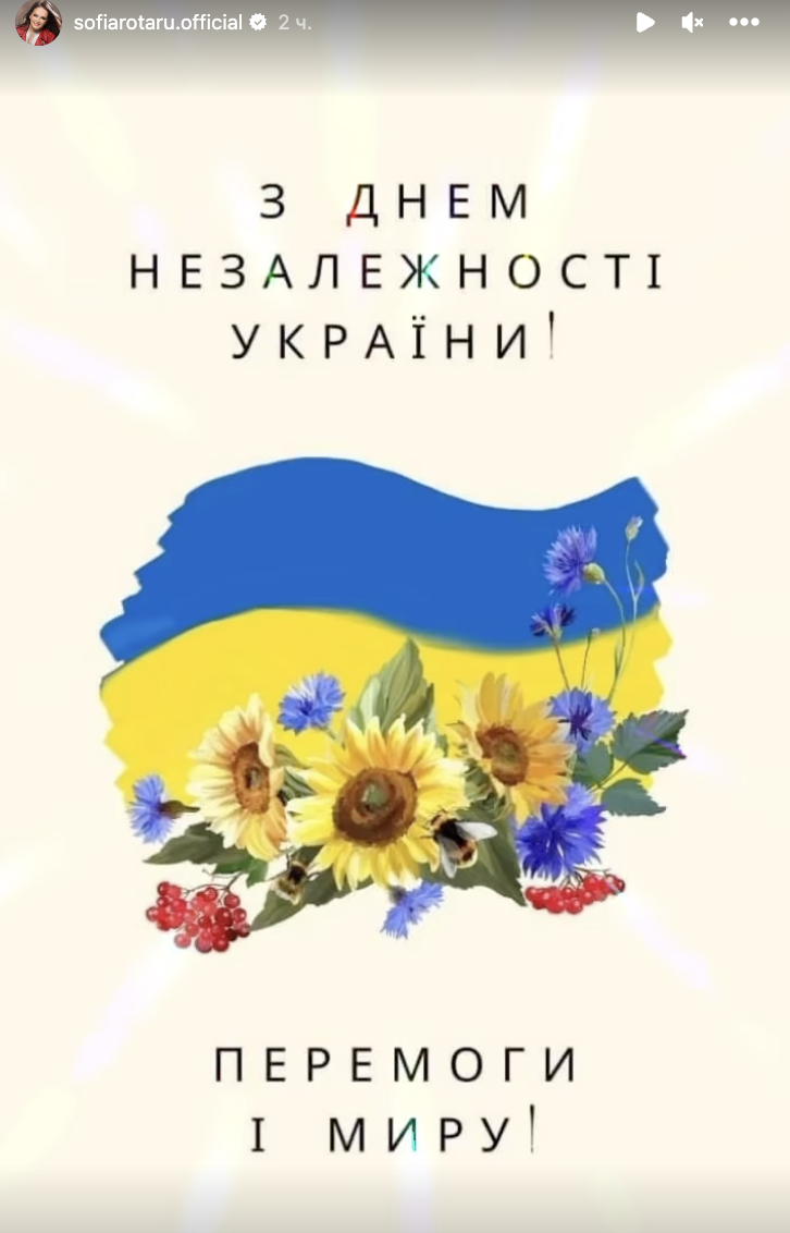 ''We are united in the desire to be independent'': Rotaru, Loboda, Vakarchuk and other celebrities addressed Ukrainians on Independence Day