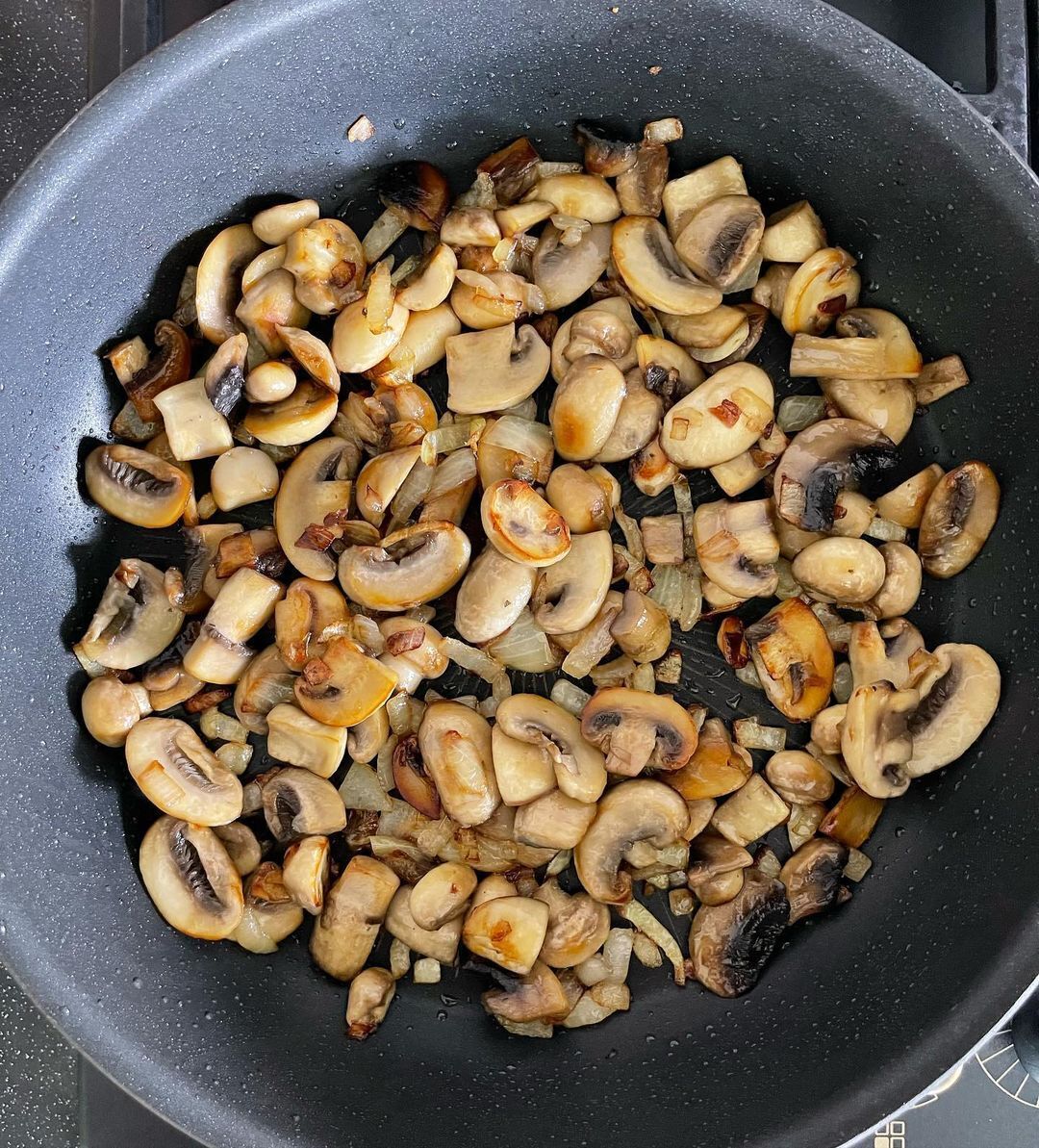 Fried onions and mushrooms