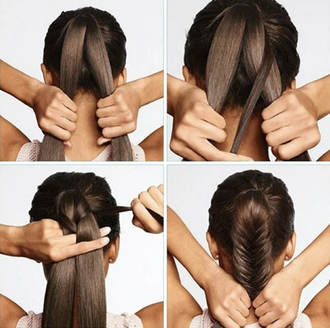 A fishtail braid is a simple and practical hairstyle