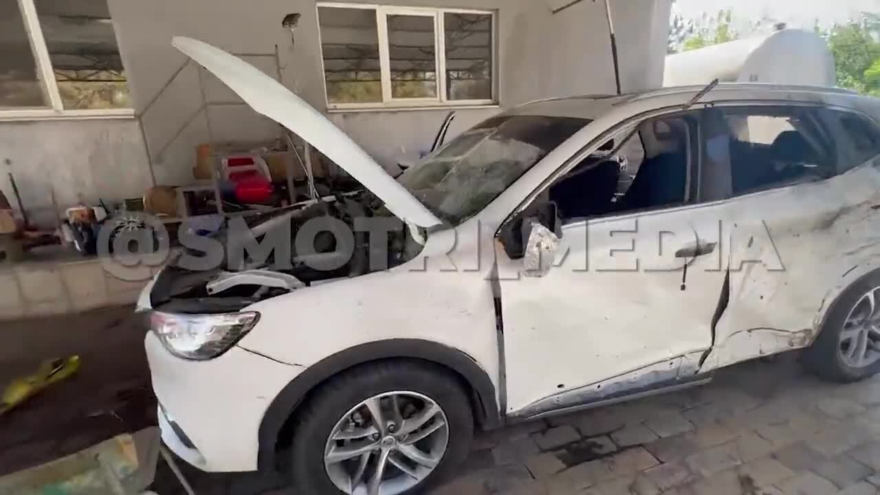 A drone attacked the car of a Russian propagandist in occupied Oleshki. Photo and video