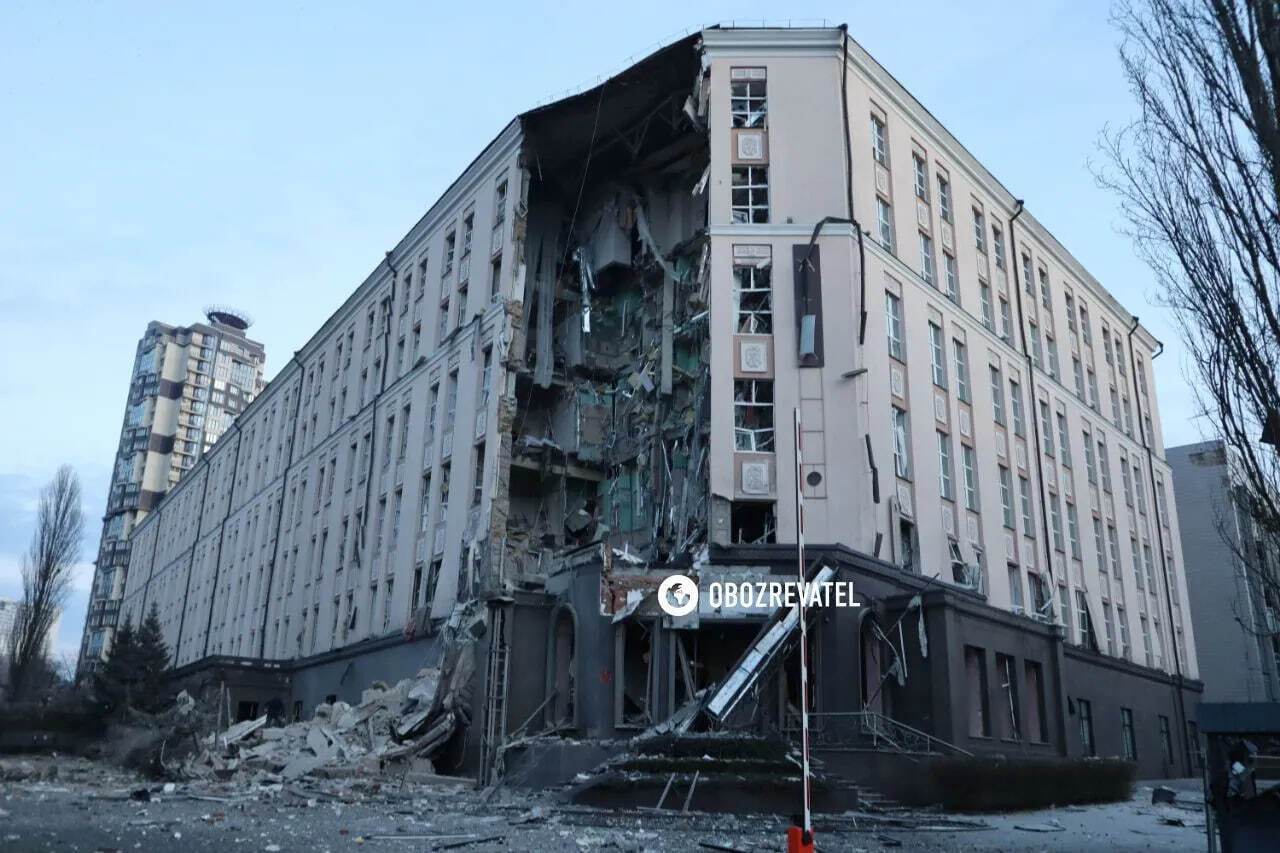 A hotel that was hit by a Russian missile last year has been rebuilt in Kyiv. Photo