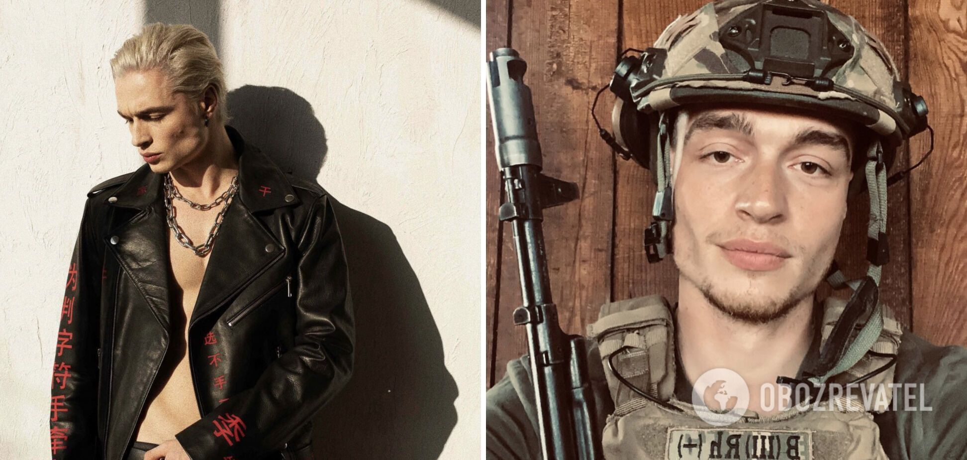Nazar Grabar before and after his service in the Armed Forces of Ukraine.