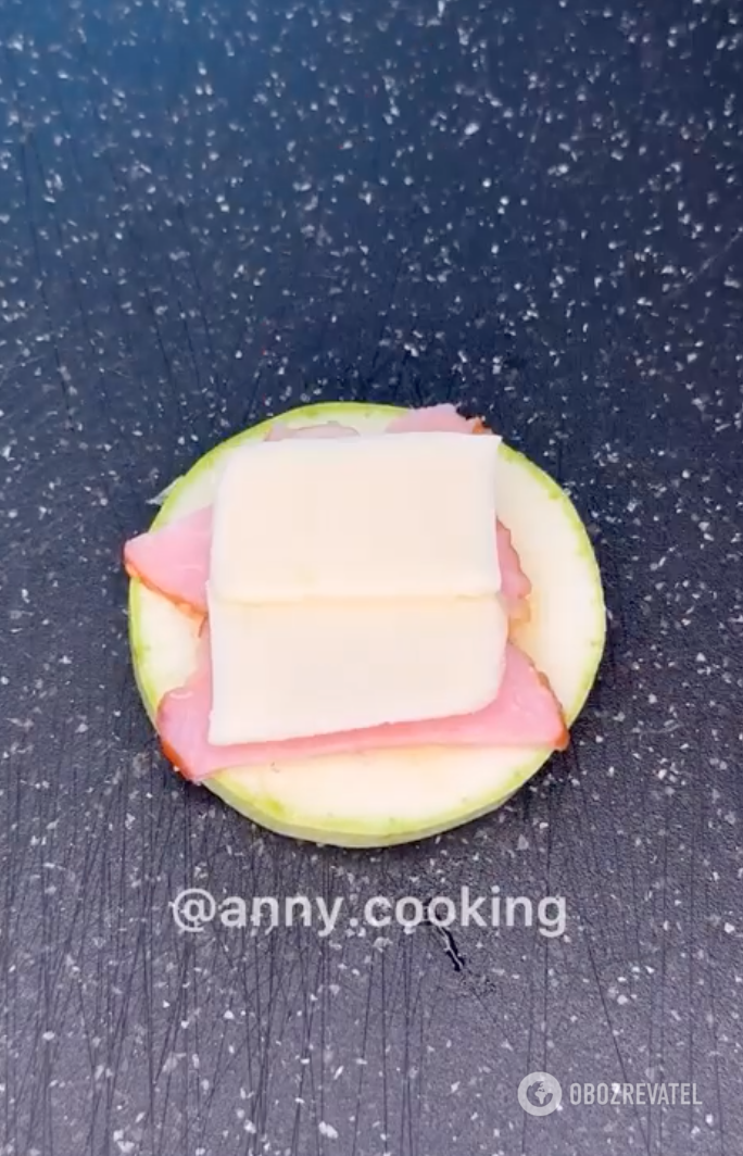 Ham and cheese for the dish