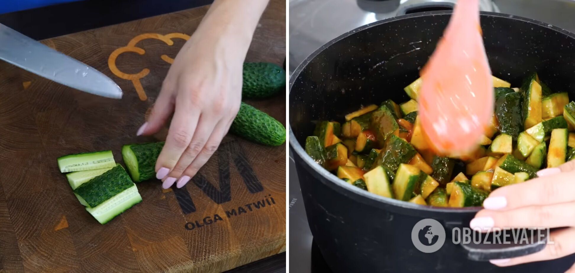 How long to cook the cucumbers in the marinade