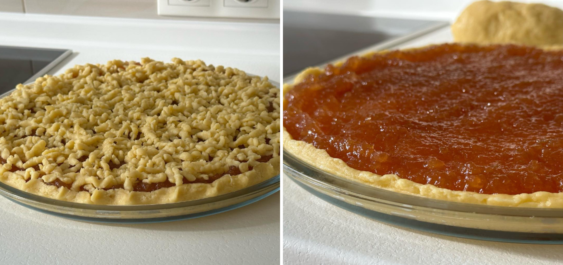 Homemade pie with jam