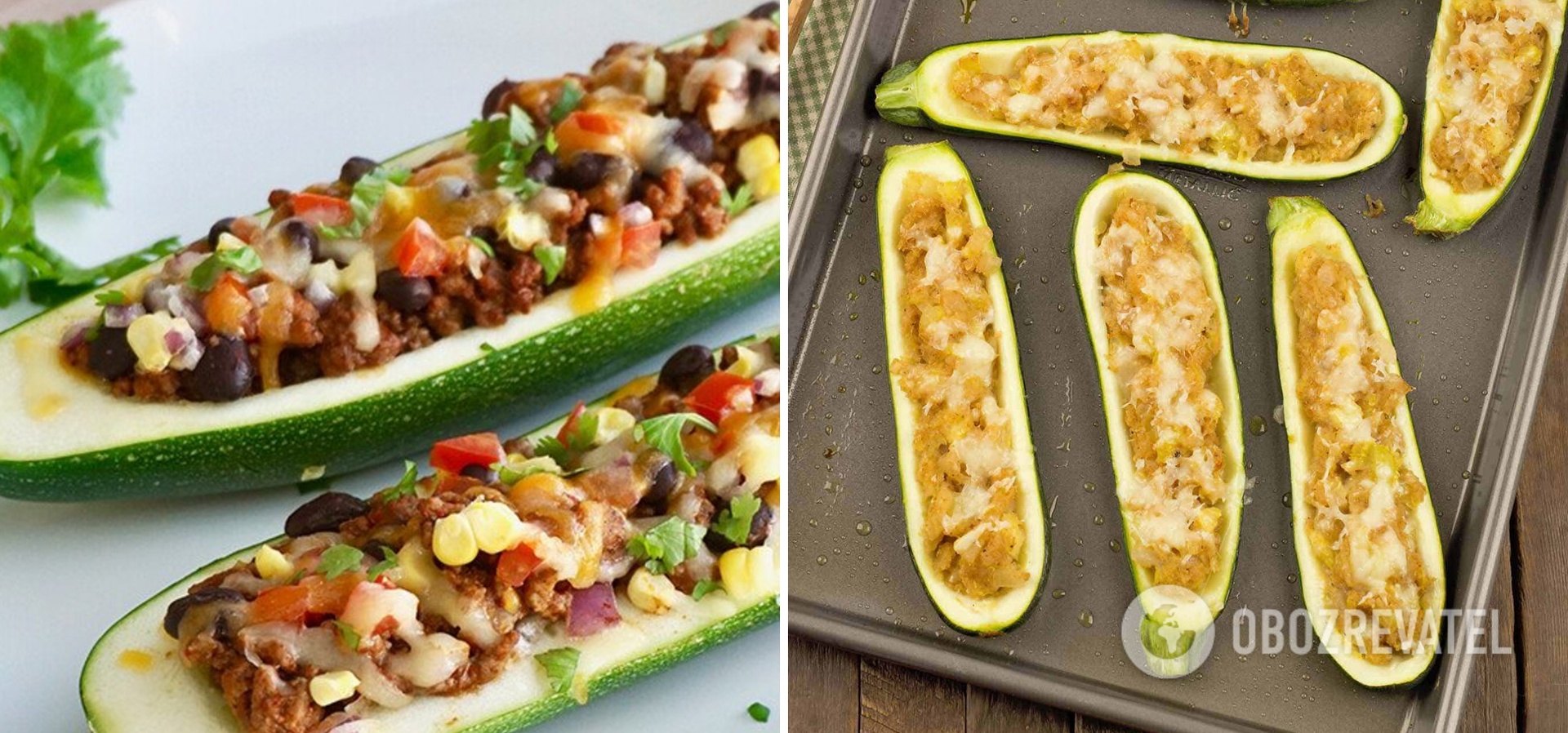 Zucchini boats in the oven