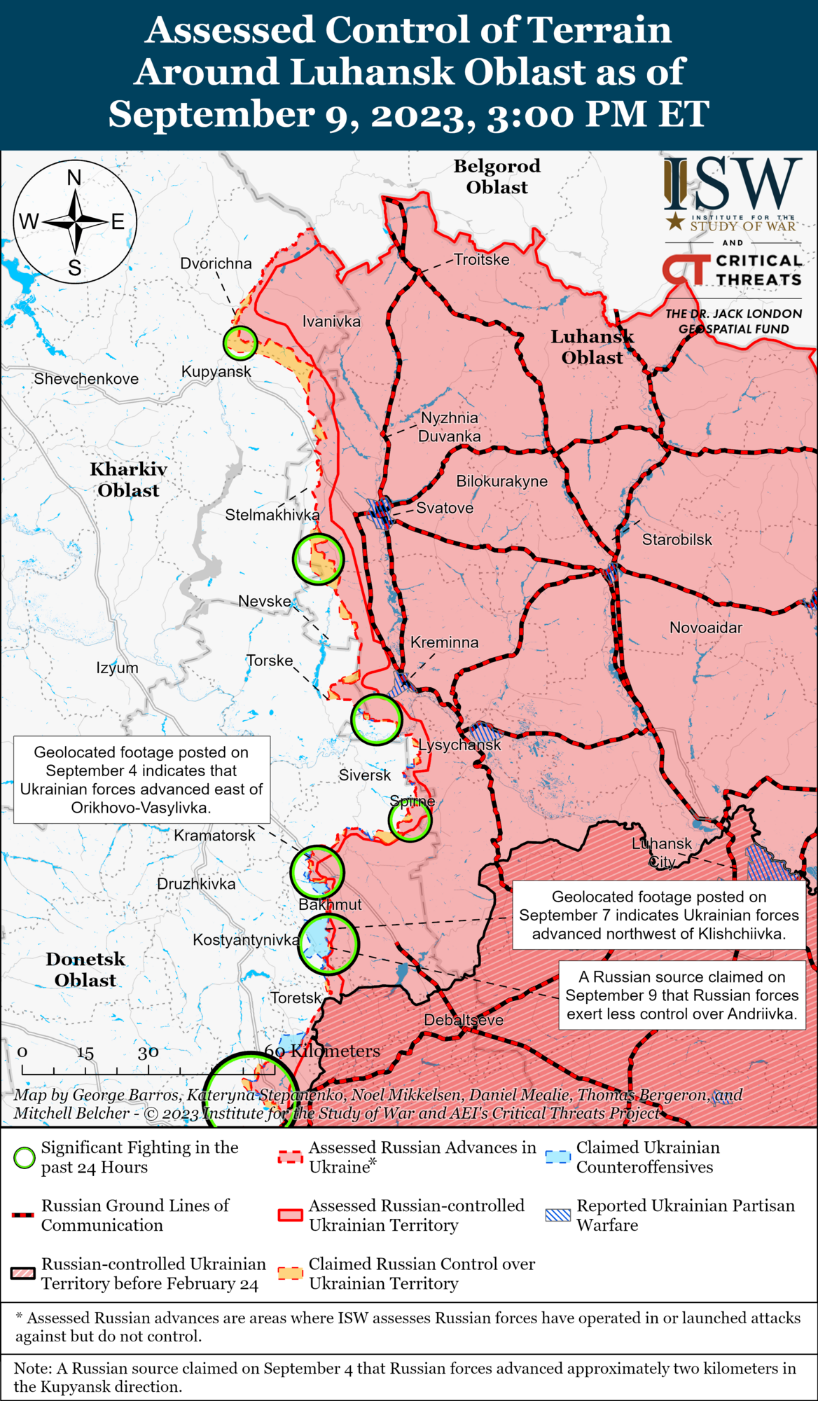 Fighting in the Kharkiv and Luhansk regions.
